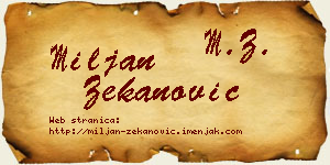 Miljan Zekanović vizit kartica